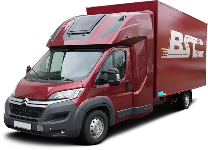 Red BSTrans van – express delivery in the Rhein-Main region